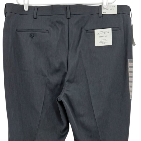 Perry Ellis Portfolio Men's Premilux Twilight Navy Classic Dress Pants 42x32 NWT - Picture 4 of 11